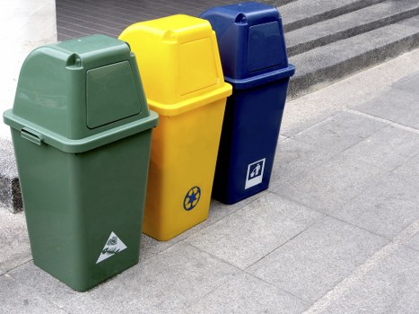 Recycling builders waste materials on a construction site